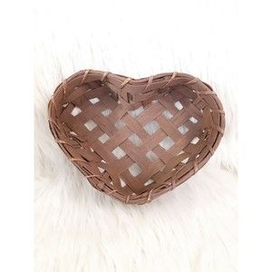 Woven Heart Basket Rustic 10” X 7”